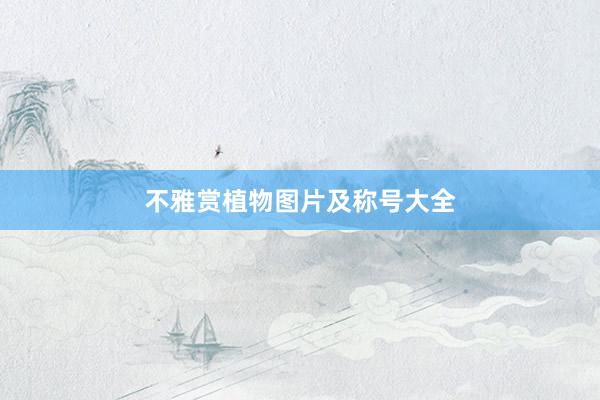 不雅赏植物图片及称号大全